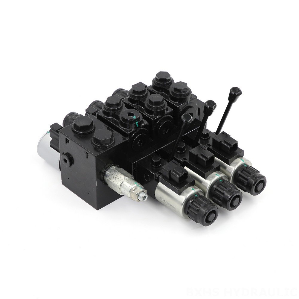 DCV58 Solenoid And Manual 3 Spool Sectional Directional Valve image